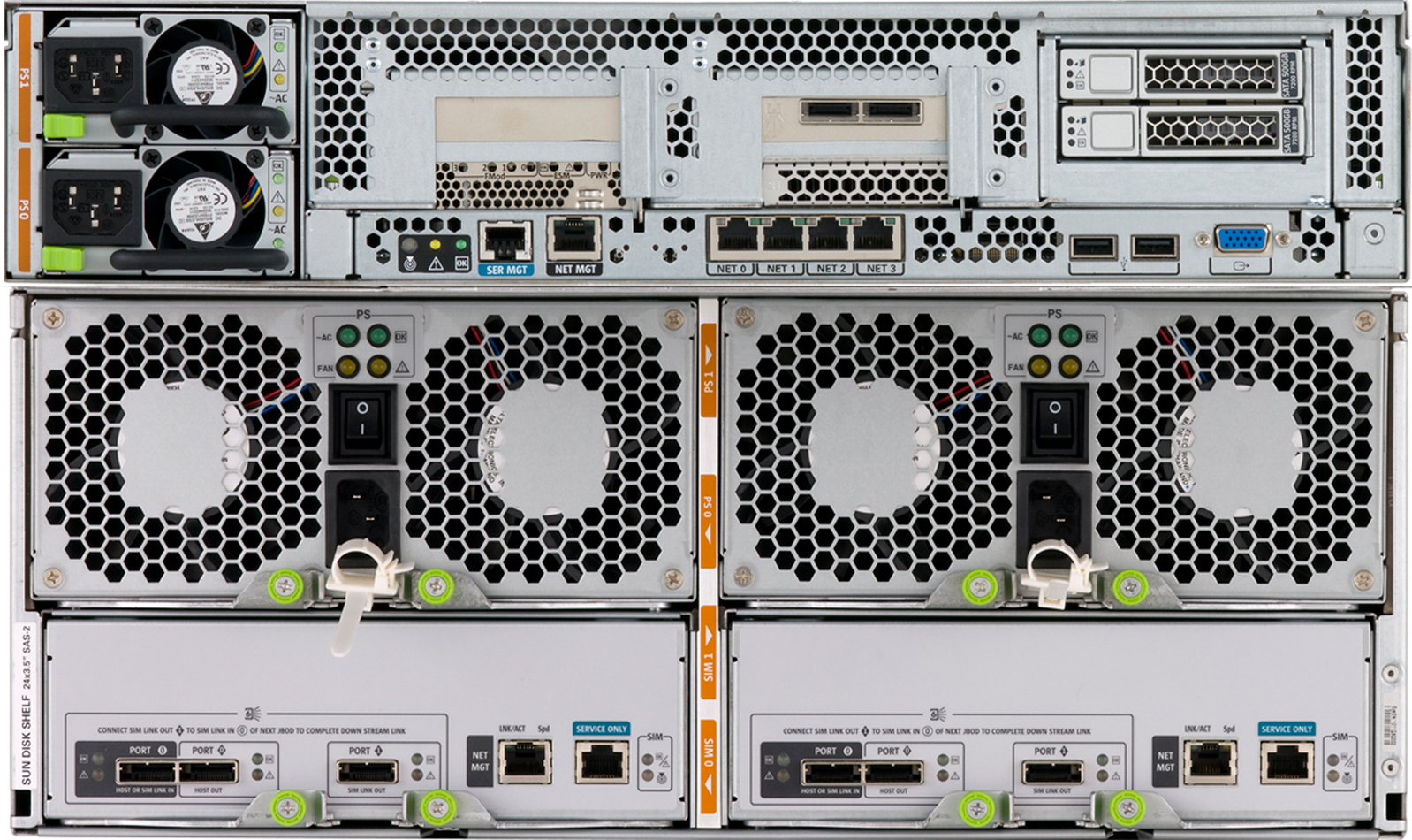 Sun ZFS Storage 7120 Rear Zoom