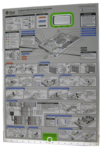 Sun Blade T6340 Server Module Top Callout