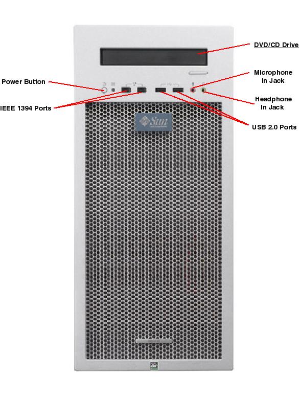 Sun Ultra 20 Workstation, RoHS:Y Front Callout