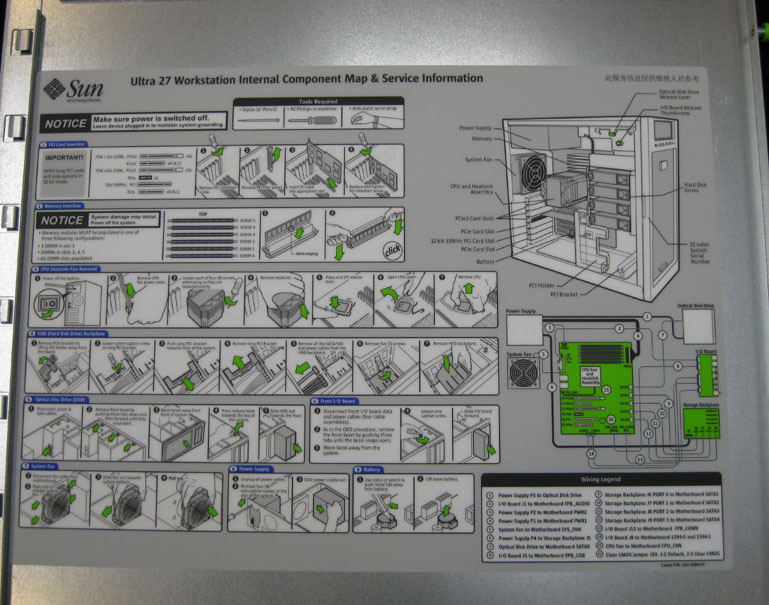 Sun Ultra 27 Workstation Top Callout